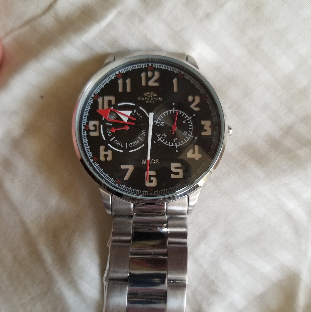 Oniss paris stainless steel watch.